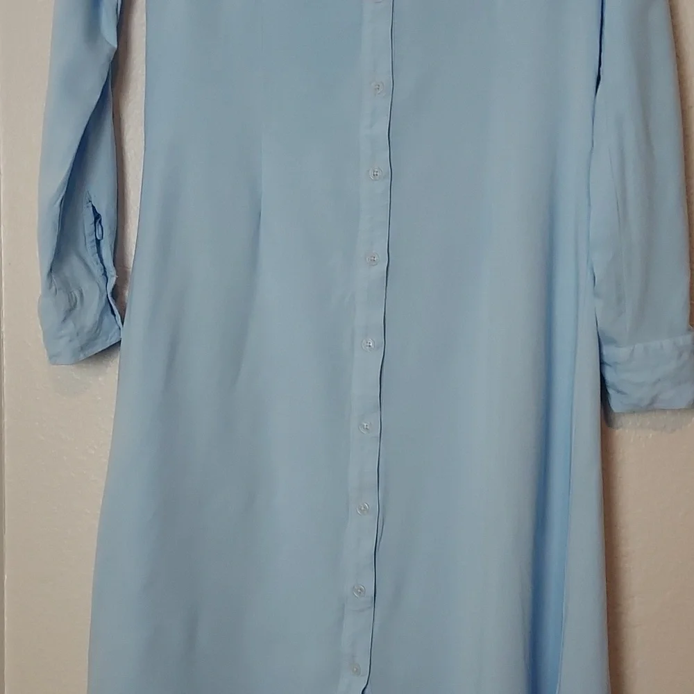 Rachel Parcell Midi Belted Shirt Dress Blue Size 8